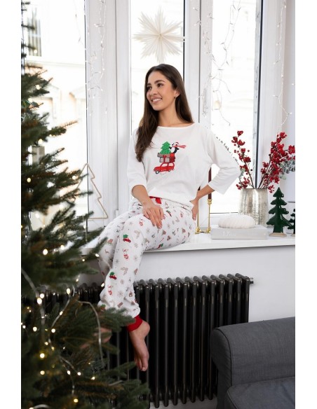 Piżama damska świąteczna Sensis Lillian 3/4 Christmas 