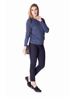 Blue sweater ladies' luigi with miękkiej dzianiny Lookat