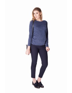 Niebieski sweter damski luigi z miękkiej dzianiny Lookat 2