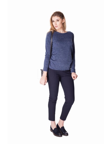 Niebieski sweter damski luigi z miękkiej dzianiny Lookat