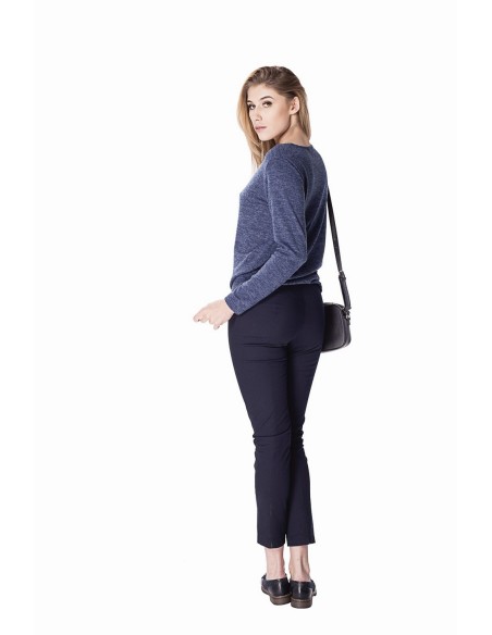 Blue sweater ladies' luigi with miękkiej dzianiny Lookat