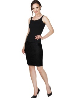 Czarna spódnica kinga elastyczna na gumce Lookat 2