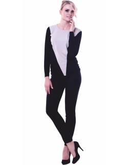 Czarna geometryczna bluzka damska Lookat