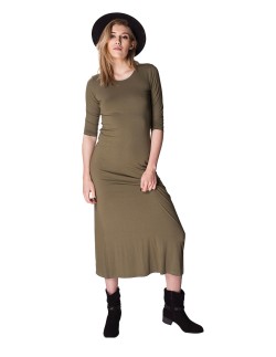 Long green dress boho with miękkiego materiału Lookat