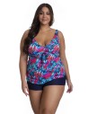 Tankini two piece swimsuit with shorts 3/18