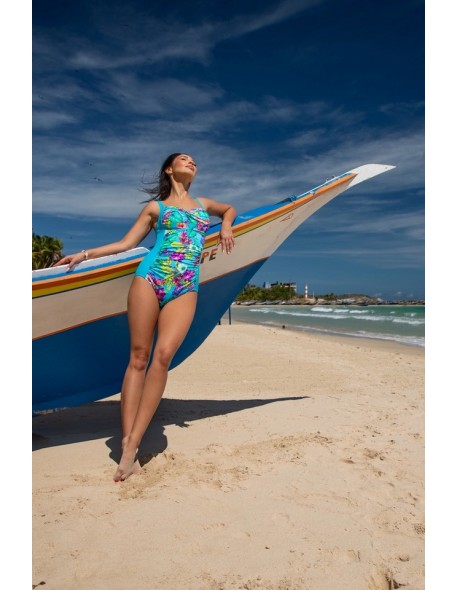 Slimming one-piece swimsuit with gathers 508/46