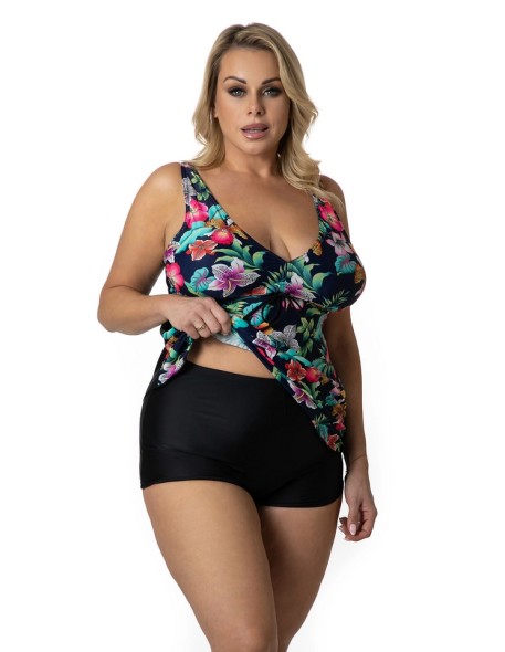Plus Size Tankini with Shorts Swimsuit 3/36