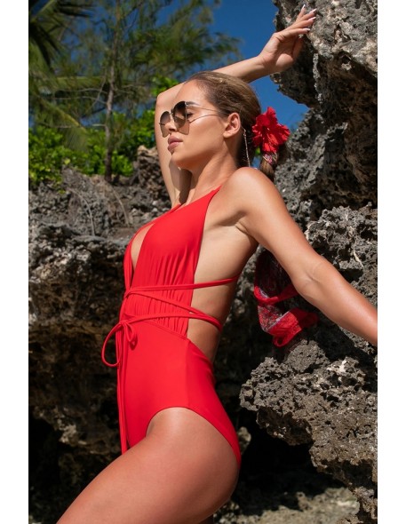 Jednoczęściowy kostium kąpielowy wiązany na...