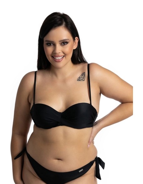 Czarny biustonosz kąpielowy bardotka 714B/05