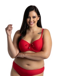 Stanik kąpielowy usztywniany czerwony 772/02