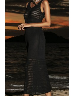 Dress plażowa ażurowa black 295/02 2