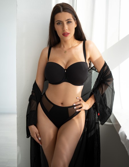 Biustonosz bardotka Krisline Fortuna mhm czarny comfort 