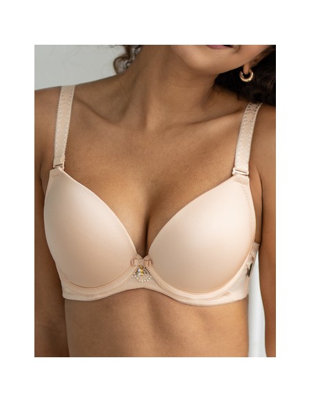 Biustonosz push up Krisline Fortuna brassiere s class beżowy comfort 