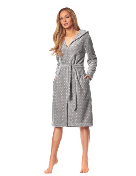 Bathrobe ladies' na zipper with hood L&L ZPPR 9156