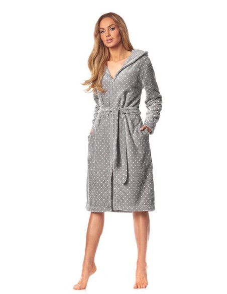 Bathrobe ladies' na zipper with hood L&L ZPPR 9156