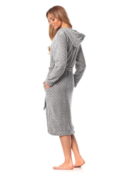 Bathrobe ladies' na zipper with hood L&L ZPPR 9156