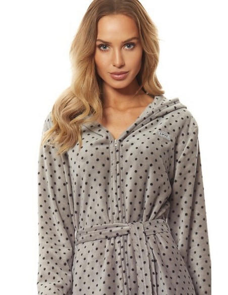 Bathrobe ladies' na zipper with hood L&L ZPPR 9156
