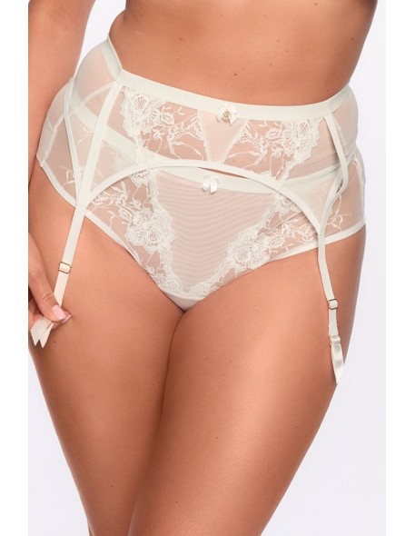 Koronkowy pas do pończoch Esme 1281 Gaia kremowy