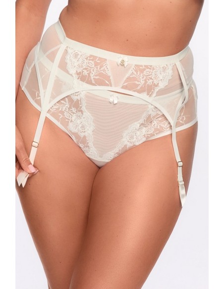 Koronkowy pas do pończoch Esme 1281 Gaia kremowy