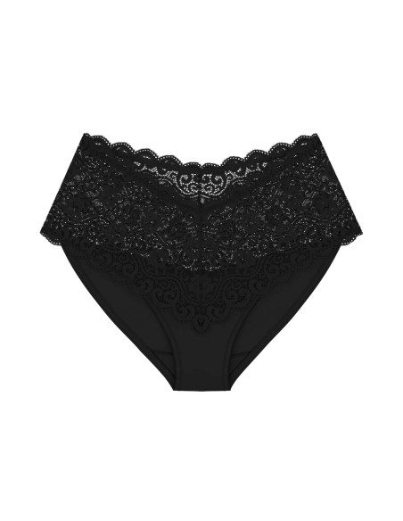 Majtki z wysokim stanem Triumph Amourette Maxi czarne, bielizna plus size