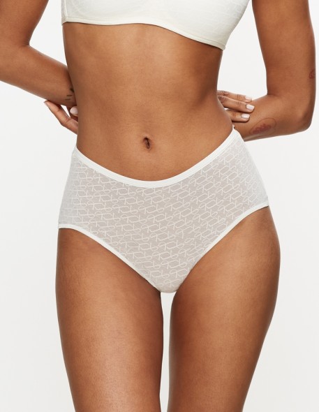 Panties with wysokim stanem Triumph Signature Sheer Maxi Ex ecru white