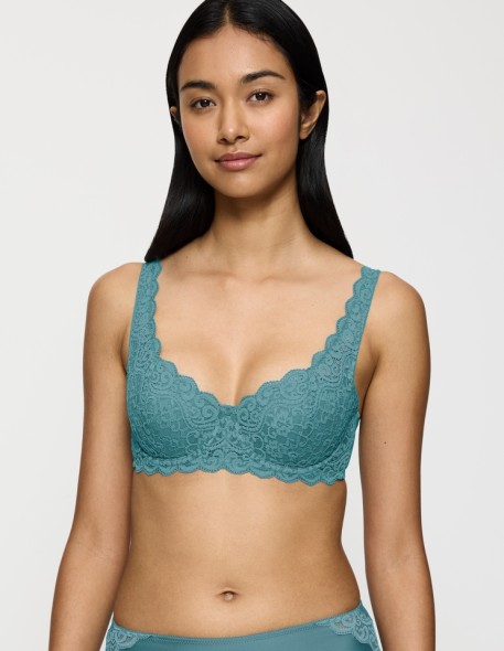 Biustonosz koronkowy Triumph Amourette Whp quiet turquoise