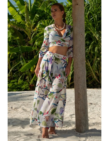 2-częściowy komplet plażowy z szerokimi...