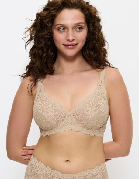 Biustonosz koronkowy miękki Triumph Amourette W skin