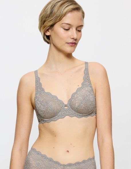 Soft lace bra Triumph Amourette W silent grey