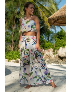 2-partial set plażowy with szerokimi spodniami and topem...