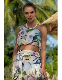 2-częściowy komplet plażowy z szerokimi spodniami i topem... 2