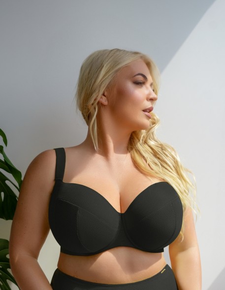 Biustonosz kąpielowy miękki full cup Krisline Lemon czarny 
