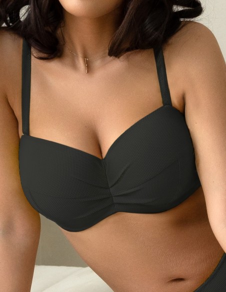 Biustonosz kąpielowy balkonette Krisline Lemon mhm czarny 