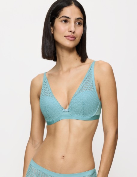 Lace bra Triumph Aura Spotlight T Wp silver blue