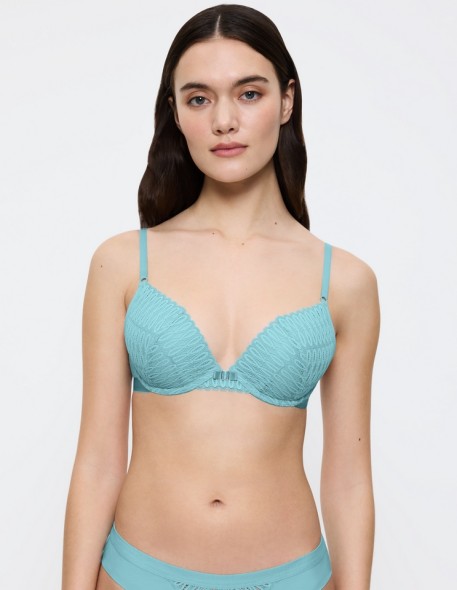 Biustonosz push up Triumph Aura Spotlight T Whu silver blue