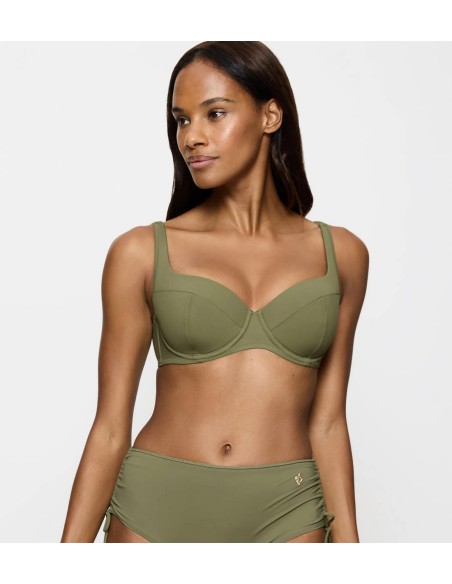 Biustonosz kąpielowy usztywniany Triumph Summer Twist Wp 02 sage green