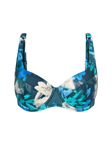 Padded bathing bra Triumph Summer Fleur Wp 01 turquoise