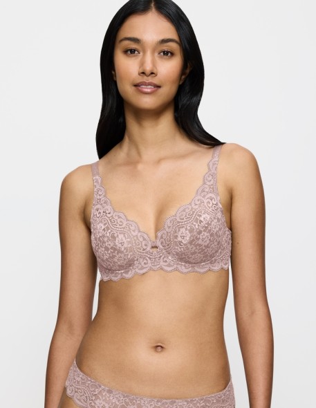 Biustonosz koronkowy miękki Triumph Amourette W mauve rose