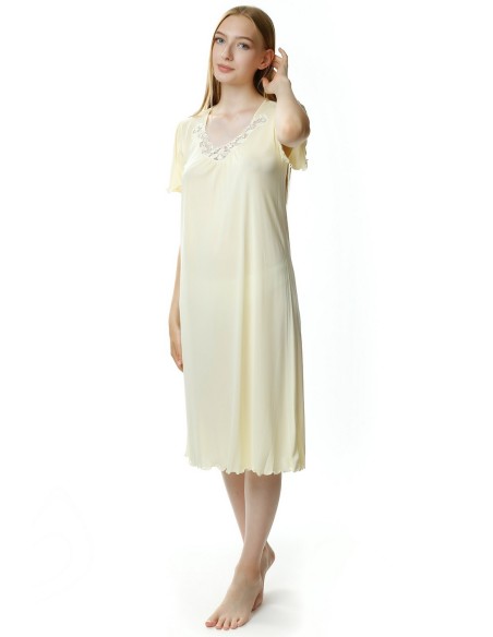 Koszula nocna damska z krótkim rękawem, Mewa 4112