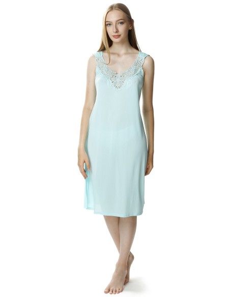 Koszula nocna damska na ramiączkach długa, Mewa 4114