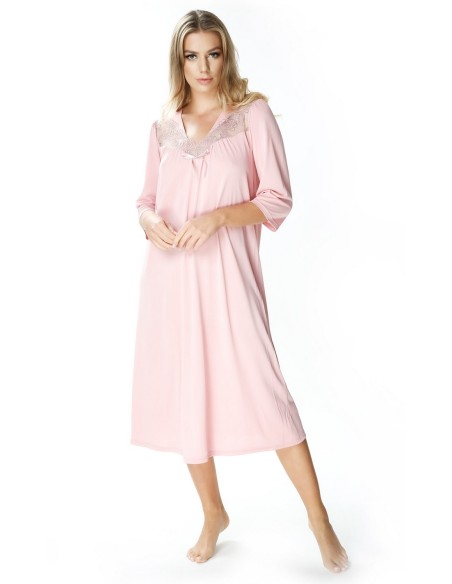 Koszula damska nocna z krótkim rękawem, Mewa 4133