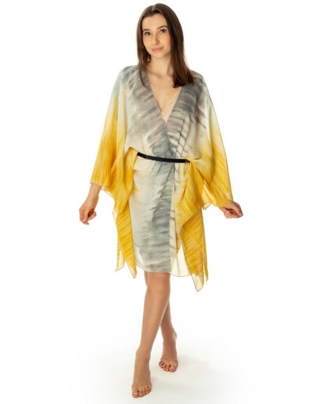 Pareo tunic maledives printing żółty+popiel Lookat