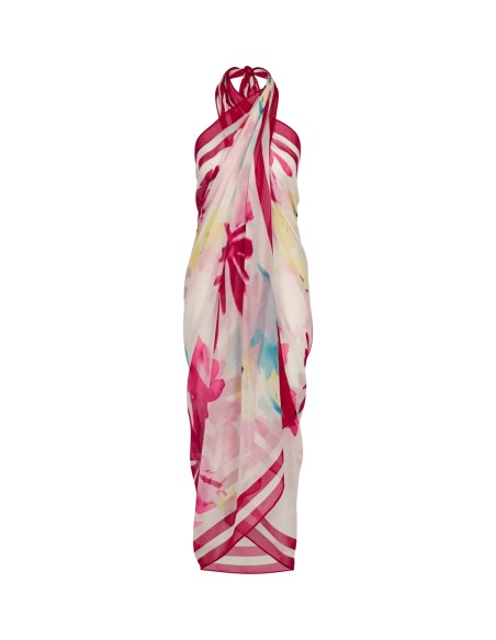 Pareo plażowe Triumph Beach Mywear Pareo white - pink, chusta na plażę