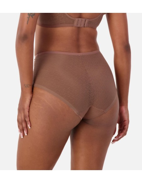 Majtki z wysokim stanem Triumph Signature Sheer Maxi Ex toasted almond