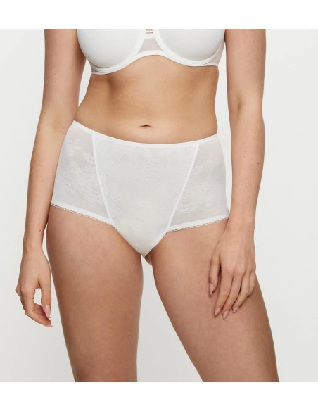 Koronkowe majtki z wysokim stanem Triumph Wild Rose Sensation Maxi silk white