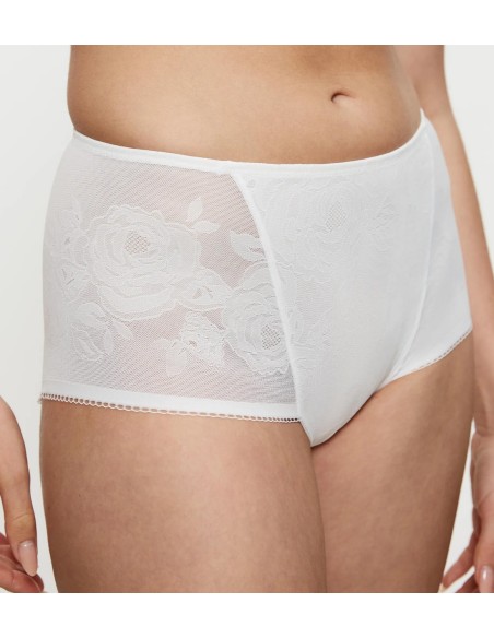 Koronkowe majtki z wysokim stanem Triumph Wild Rose Sensation Maxi silk white