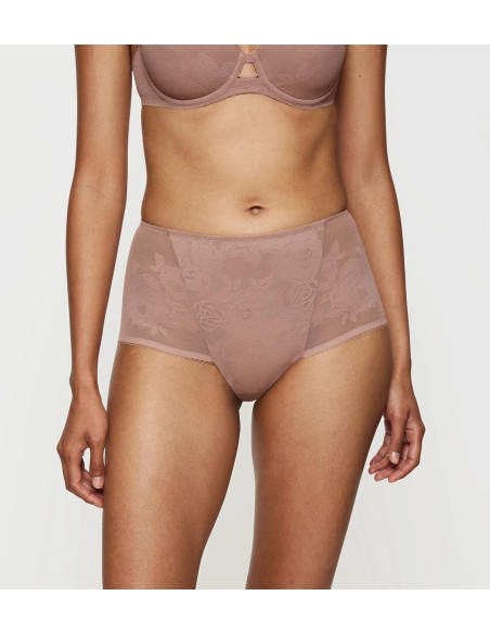 High-waisted lace panties Triumph Wild Rose Sensation Maxi chocolate mousse