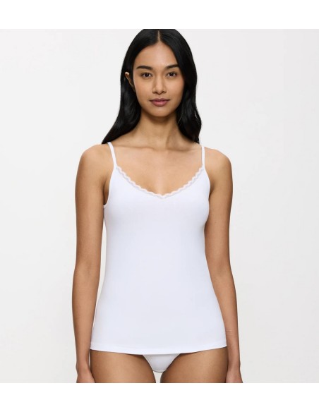 Podkoszulek na ramiączkach Triumph Feel Of Cotton Spaghetti Top biały