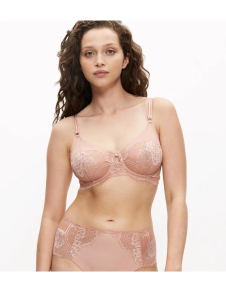 Biustonosz miękki minimizer Triumph Wild Peony Florale W01 pink pearl