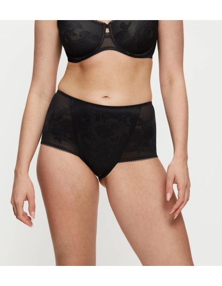 Koronkowe majtki z wysokim stanem Triumph Wild Rose Sensation Maxi czarne